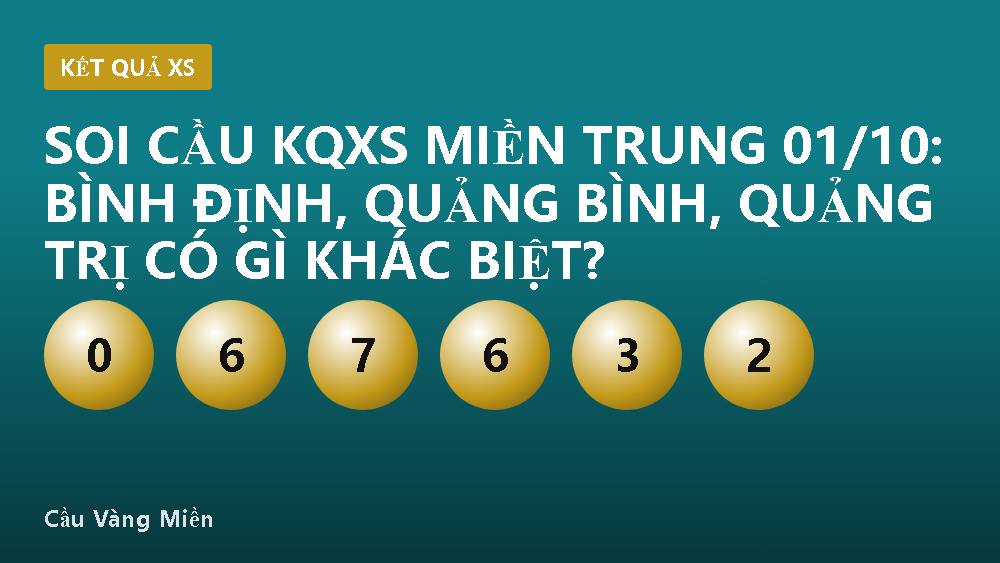 Soi cầu KQXS miền Trung 01/10: Bình Định, Quảng Bình, Quảng Trị có gì khác biệt?
